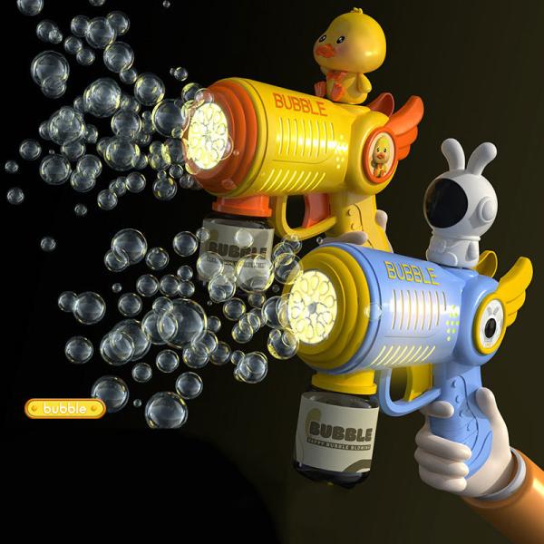 Unisex Fully Automatic 10 Hole Electric Bubble Blowing Toy for Children Cartoon Gift