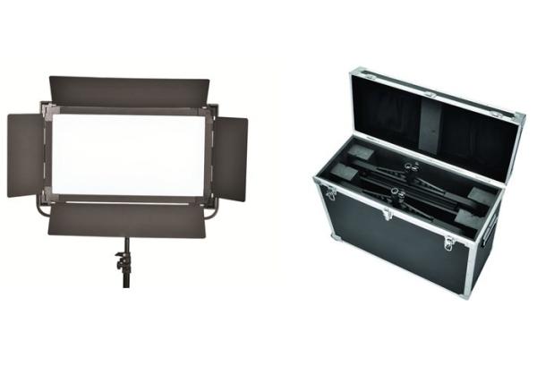 High Soft Brightness Long Broadcast Studio Led Lighting Kits With Black Barndoor