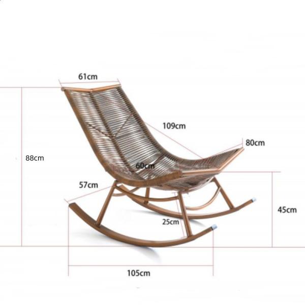 Modern Design PE Rattan Aluminum Alloy Rocking Chair Sun Lounger for Outdoor Leisure