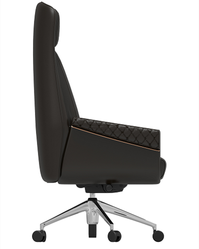 Gray PU Leather Revolving Chair Ergonomic Swivel Office Chair