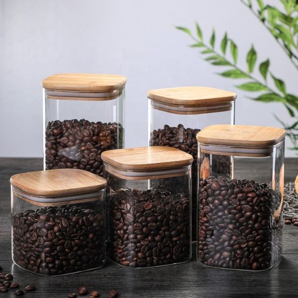 Classic Design Borosilicate Glass Storage Jar Square Food Containers 200ml-2000ml
