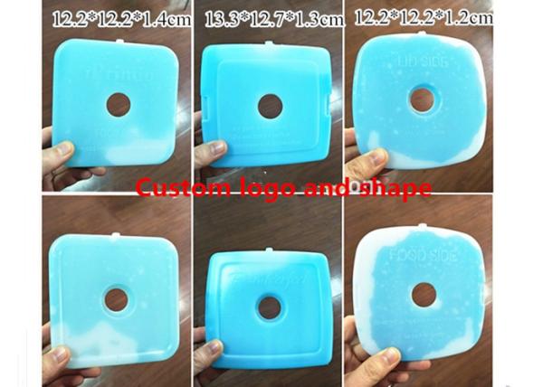 Custom Blue Hard Plastic Ice Packs For Food 12.2 * 12.2 * 1.2cm