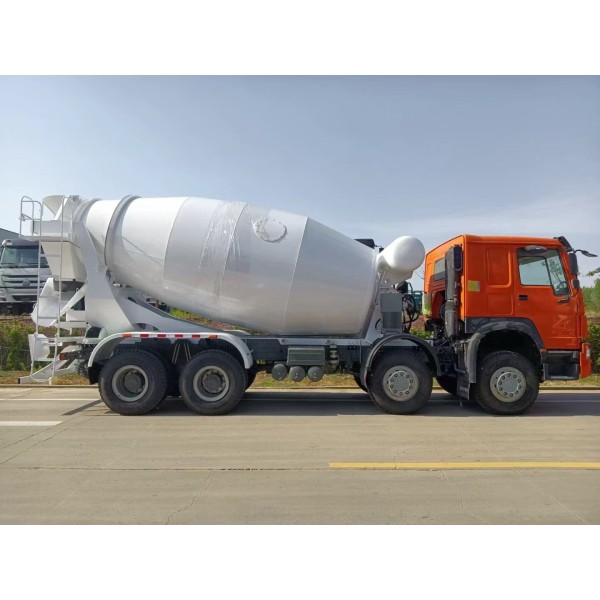 Used HOWO 12 Cubic Meter Transit Mixer Truck 8x4 Heavy Duty Chassis Large Drum Barrel Site Ready Construction Vehicle