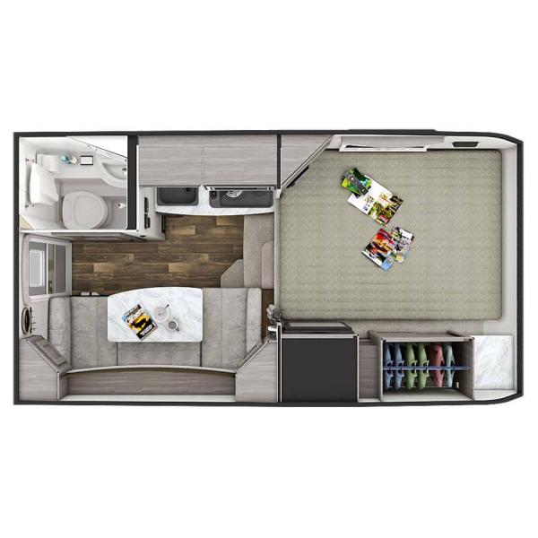 Le bruit ultra-léger vers le haut du campeur de lit de collecte avec la salle de bains prennent le campeur de camion