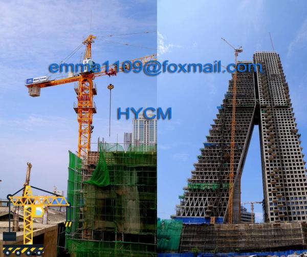 6t QTZ6012 Self Climbing Topkit Tower Crane 60mts Boom with Tower Head