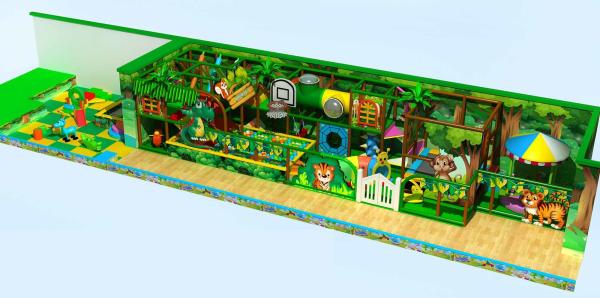 candy theme kids playscape children's play gym with large ball pit indoor slide for kids