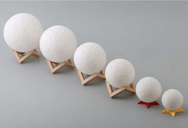 USB Rechargeable Touch Sensor 3D Printing LED Moon Night With Brightness Adjustment
