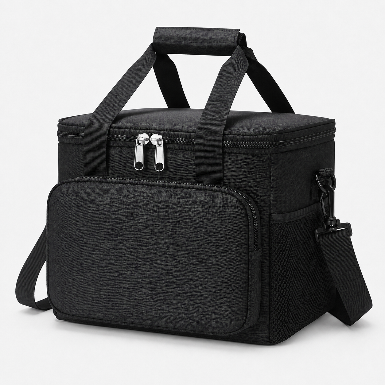 Insulated Lunch Bag for Men & Women, 9L 12-Can Soft Cooler Lunch Box with Portable Tote Design for Work, School, Picnic and Travel, Black