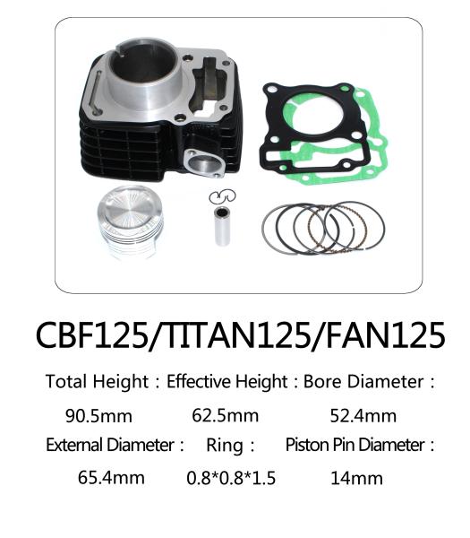 Good wear resisitance motorcycle cylinder kit for CBF125，parts of engine