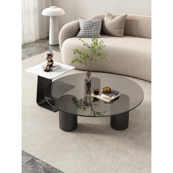 Nordic Style Tempered Glass Tea Table Hotel Furniture Villa Glass Coffee Table