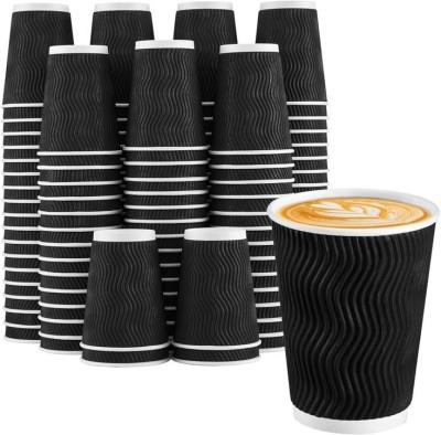 12oz 16oz Ripple Wall Coffee Cups Custom Printed Disposable Cups