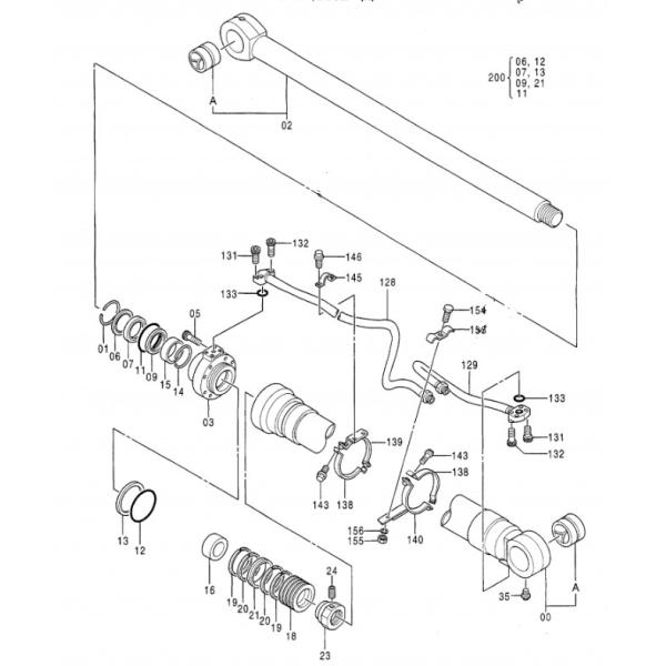Excavatrice Bucket Cylinder Assy