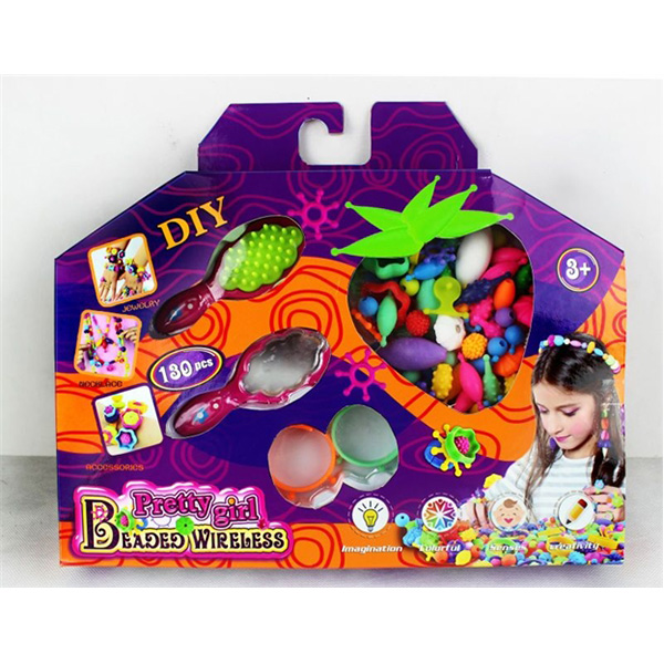 100Pcs DIY Children'S Play Jewellery Set , Little Girls Cordless Pop Bead Set