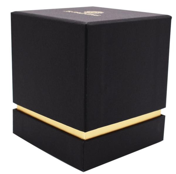 Decorative Organic Paper Candle Gift Box Folding Cardboard Packing Boxes With Foam Insert