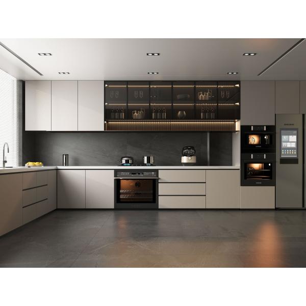 Modern Modular Kitchen Cabinet Set  Melamine Board Eco-Friendly Multifunctional