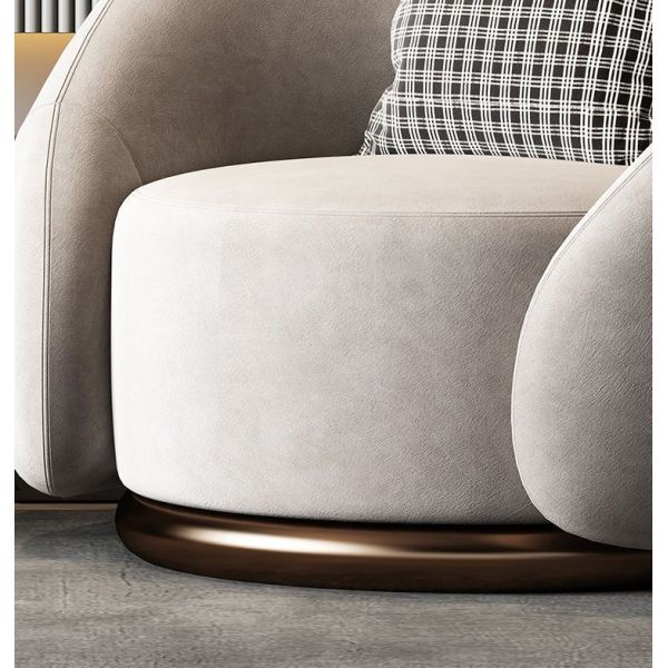 Modern Leisure Lounge Sofa Chair Lazy Swivel Accent Chair Rotatable Single Seat Round Velvet Fabric Sofa Chair for Living Room
