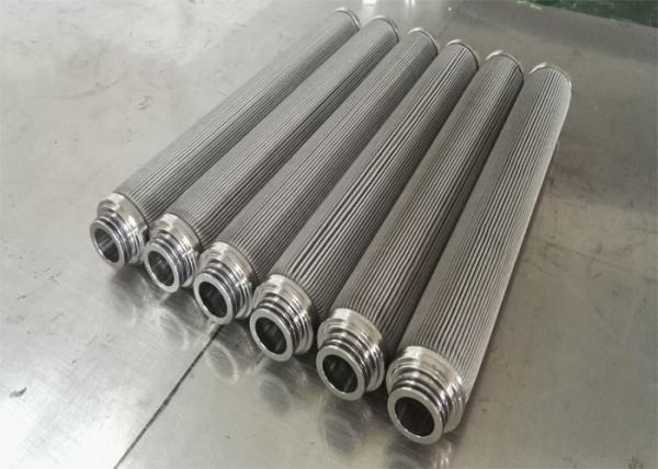 5um Stainless Steel Wire Mesh Pleated Filter Element High Pressure