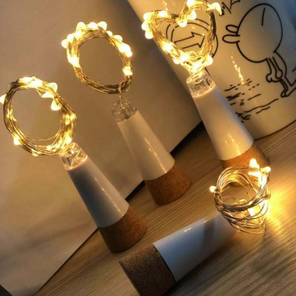 USB Rechargeable Bottle Lights Premium Bottle Cap Cork Stopper Lamp Creative Romantic Cork Lights White Colorful