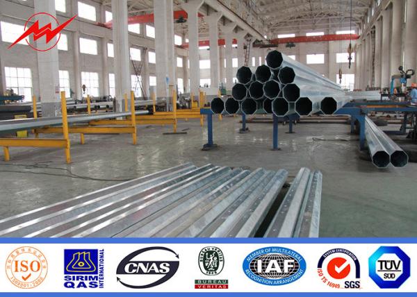15m 1800dan Galvanized Light Pole With Electrical Double Arms
