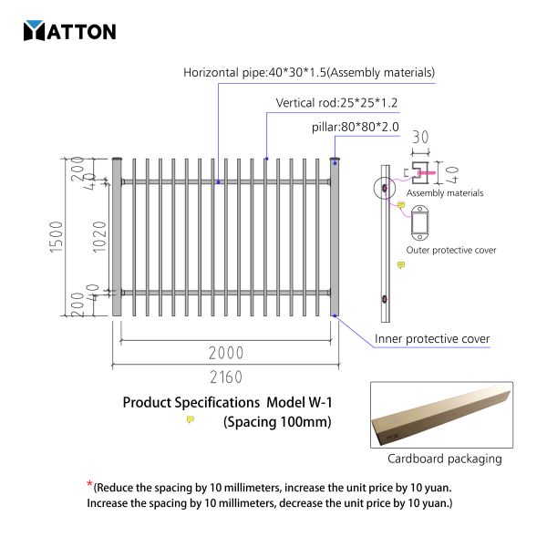 Modern Design Easy-to-install Safe Aluminum Waterproof Railing Fence Panels Suitable for Balconies Gardens and Courtyards