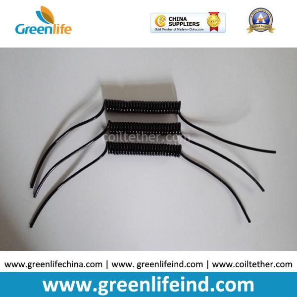 Elastic Coiled Tether w/Custom Length Straight Line on Ends Ready for Ski Using