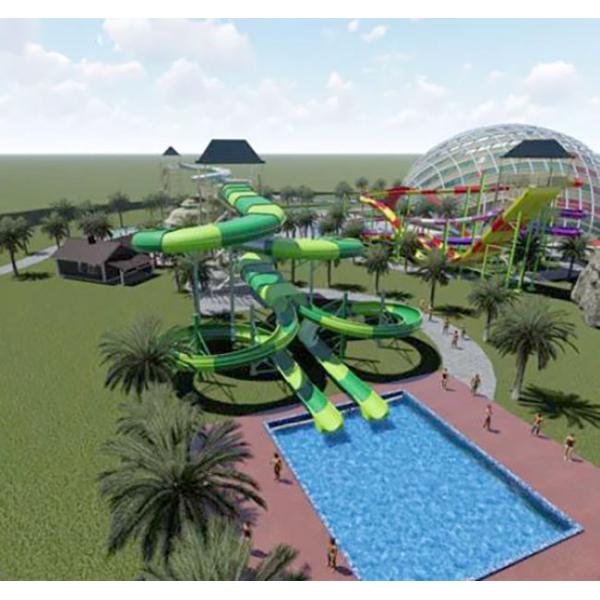 Водные горки коммерчески двойной стеклоткани ржавчины 15m скольжения аквапарк Flume анти- спиральные