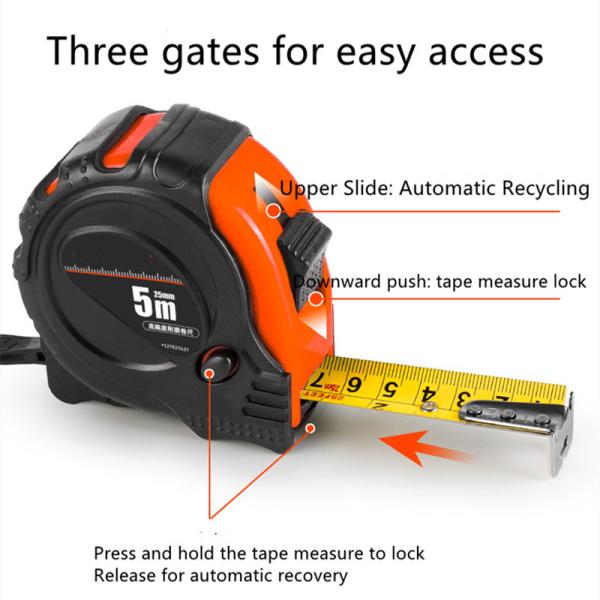 Tape d'acier sur mesure à trois freins avec fonction de verrouillage