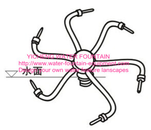 Stainless Steel Water Fountain Nozzles , Rotating Fountain Nozzle Heads With 6 Arms