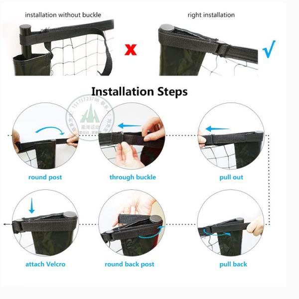 Outdoor Training Portable Pickleball Net Lightweight With Square Hole