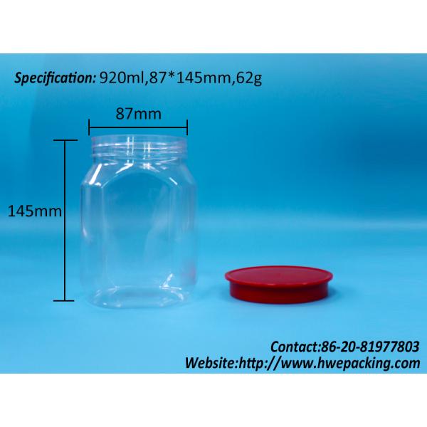 Transparent Hexagon Unique Shape Plastic Biscuits Pepper Candies Baby Food Jar