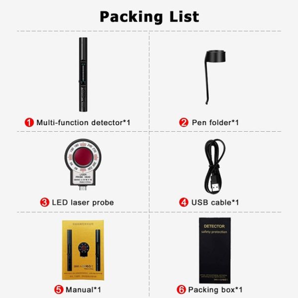 230mAh Battery Infrared Scanner for GPS Detector and Mobile Phone Signal Monitoring