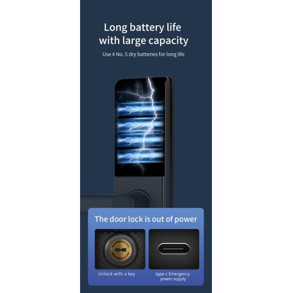 Ручка смарт-дверный замок 6068mortise отпечаток пальцев камера замок