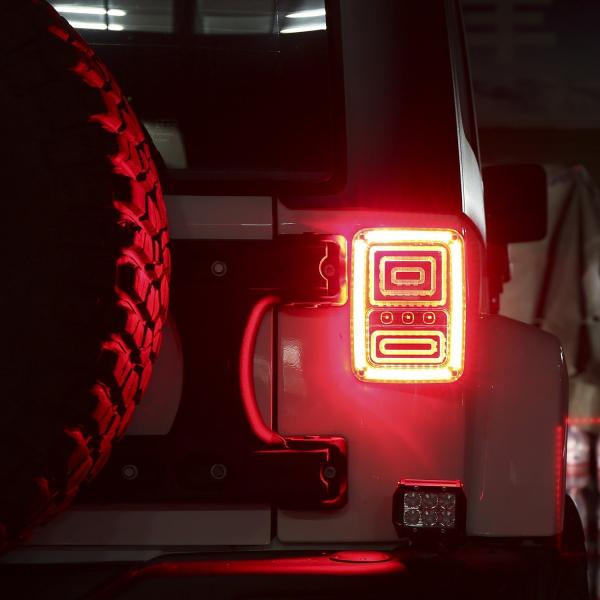 Back Up LED Tail Lights Shock Resistant Clear PC Cover Durable Black ABS Housing