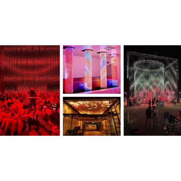 P40 P50 P100 RGB LED Mesh Screen Light Flexible LED Mesh Display for Outdoor Decoration