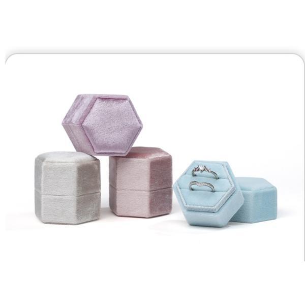 Jewelry Box Square Velvet Ring Box Retro Double Ring Box Flannel Earring Jewelry Box Jewelry Packaging Box
