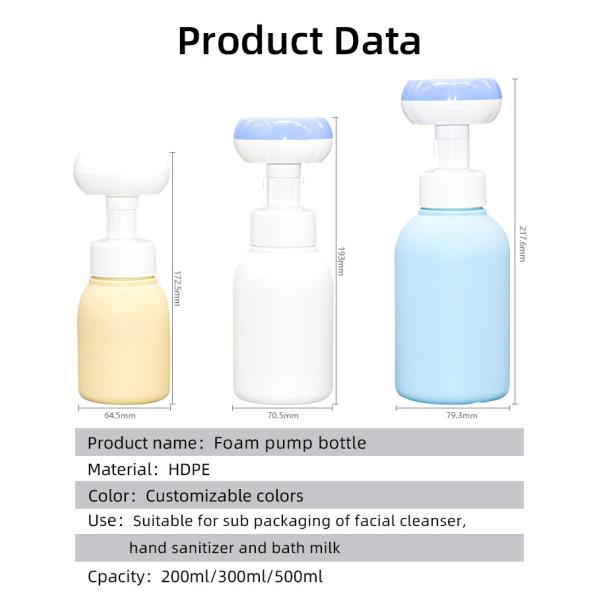 Жидкость бутылки 200ml 300ml 500ml насоса мыла пены пластикового пустого цветка форменная