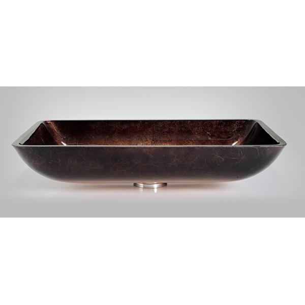 Gradient Brown Glass Bathroom Wash Basins Non Porous Dynamic Vessel Sink Tempered Glass