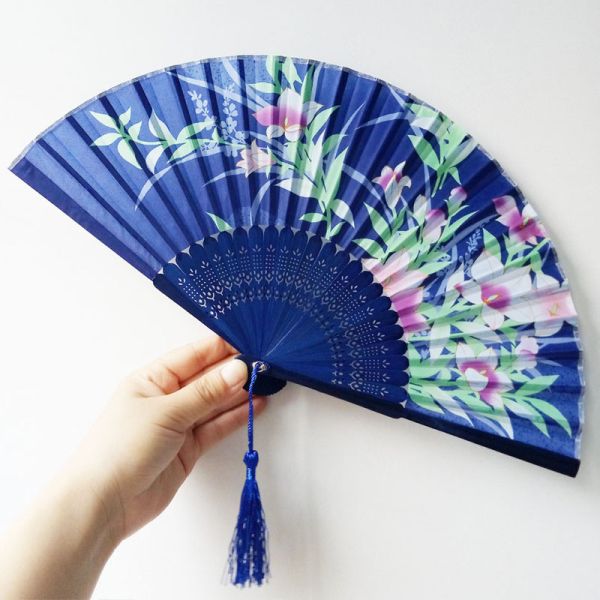 [I AM YOUR FANS] Sufficient Stock! Nice Silk Fabric Bamboo Ribs Fans butterfly Sakura Japanese Wedding Gift Floding Hand Fan