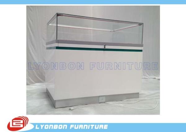 Shop White Painted Wood Display Cabinets Glass Showcase With LED Lights