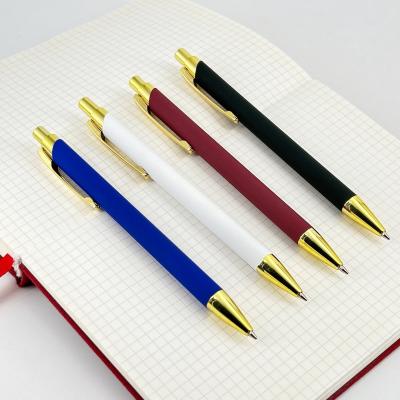 Soft Touch Press Ballpoint Pen 1.0mm Soft Coating Plastic Ball Pen For School Office