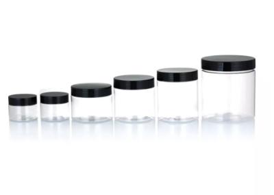 Round 150ml 250ml Food Safe Plastic Jars With Lids Nut Candy Packaging