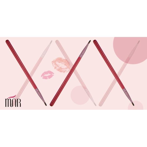 Red Synthetic Hair Makeup Tools Lips Brush For For Lip Liner And Lip Gloss