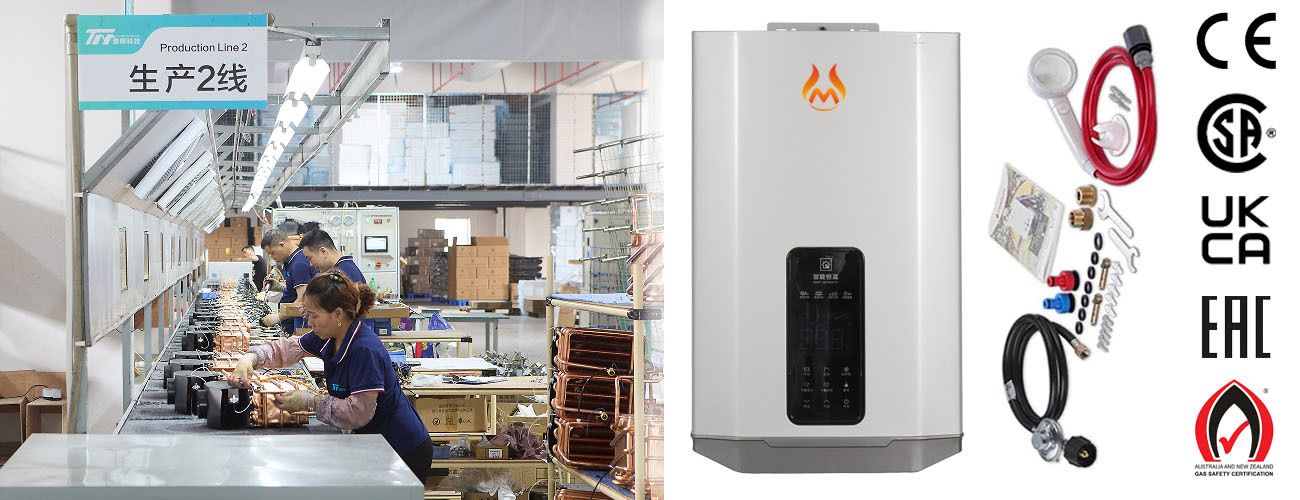 Digital LED Monitor Indoor Tankless Forced Vent Water Heater , LPG Gas Water Heater 8L 10L 12L 14L