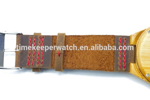 carbonized bamboo watches with genuine leather ,oem watches