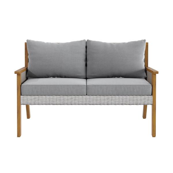 Y Mail Packing Rattan Weave Outdoor Sofa Set with Solid Wooden Frame and PE Wicker