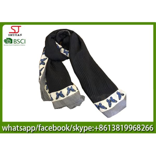 China factory direct 60 yarn satin wrinkle butterfly print scarf 125*190cm pashmina keep fashion hijabs