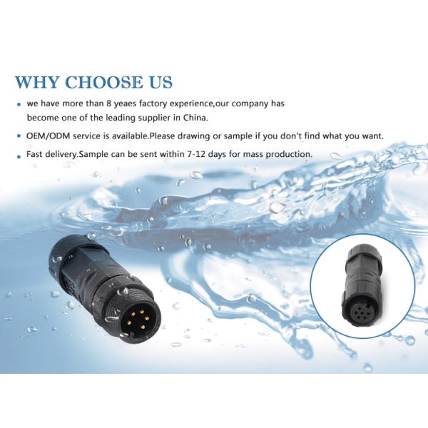 UL Certified IP67 Waterproof Connector BTM12 1-50A Round Flat