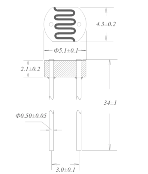Φ5mm LDR Light Dependent Resistor / CDS Photoresistor Light Sensor For Light Control