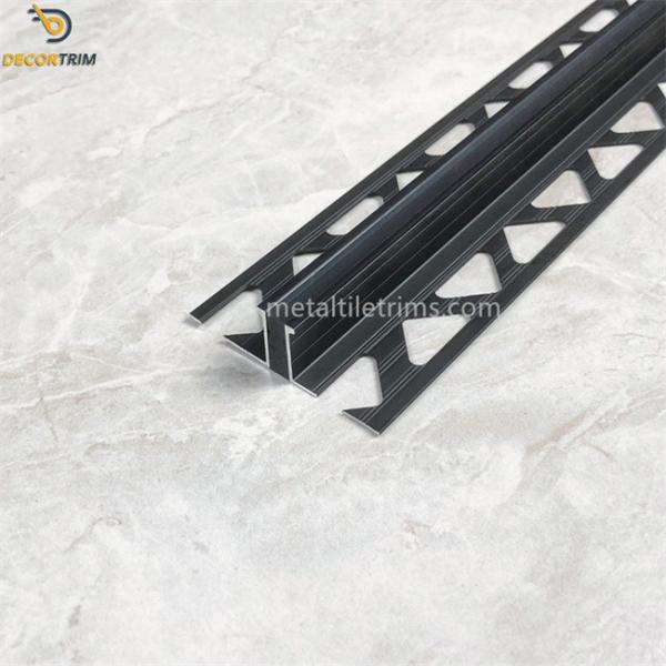 1/2'' 12mm Matt Black Expansion Joint Profile With Black Rubber Strip
