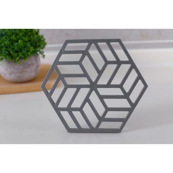Kitchen TPR Hexagon Pot Holder Heat Insulation Pad 16*13.8cm
